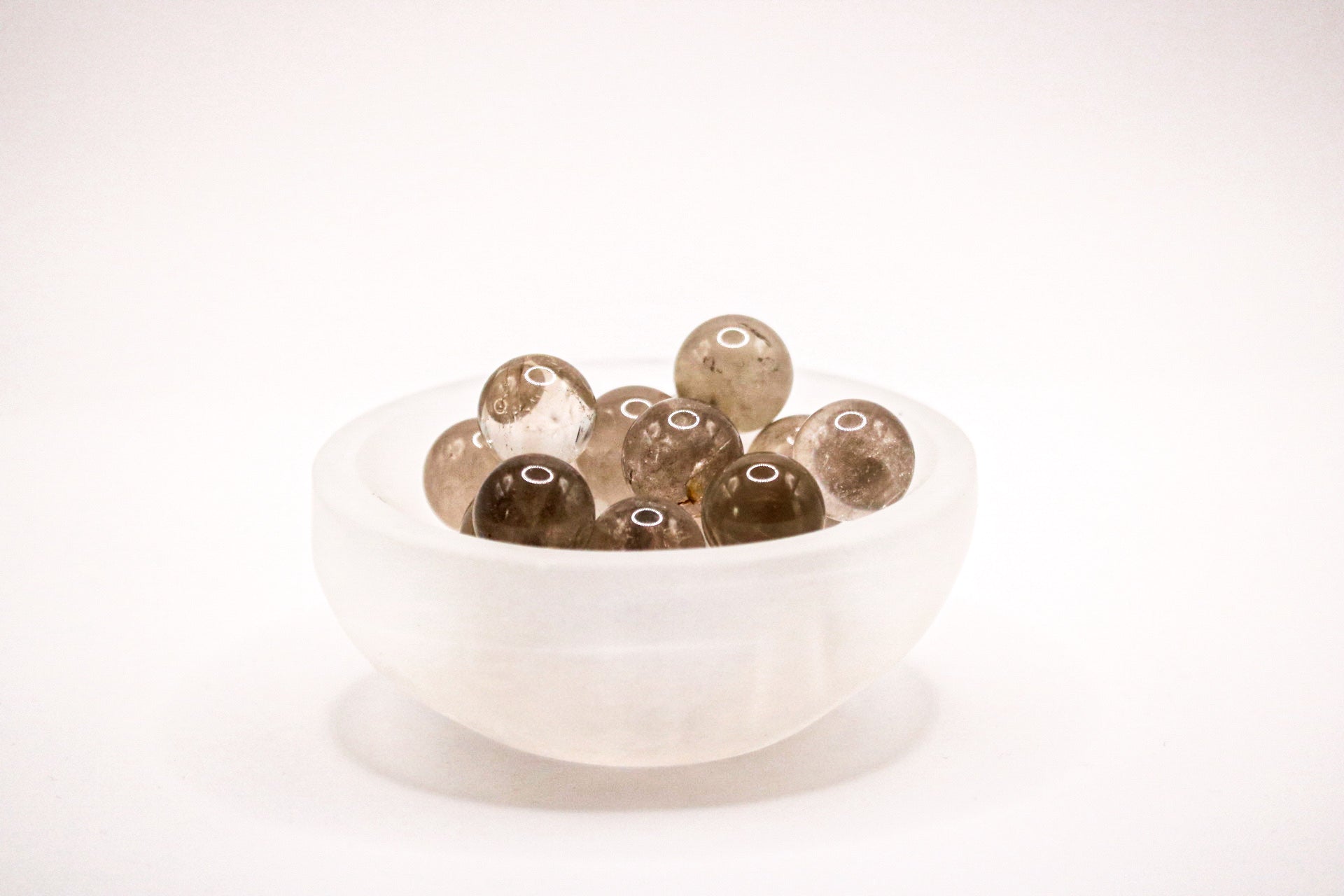 Smoky quartz mini spheres