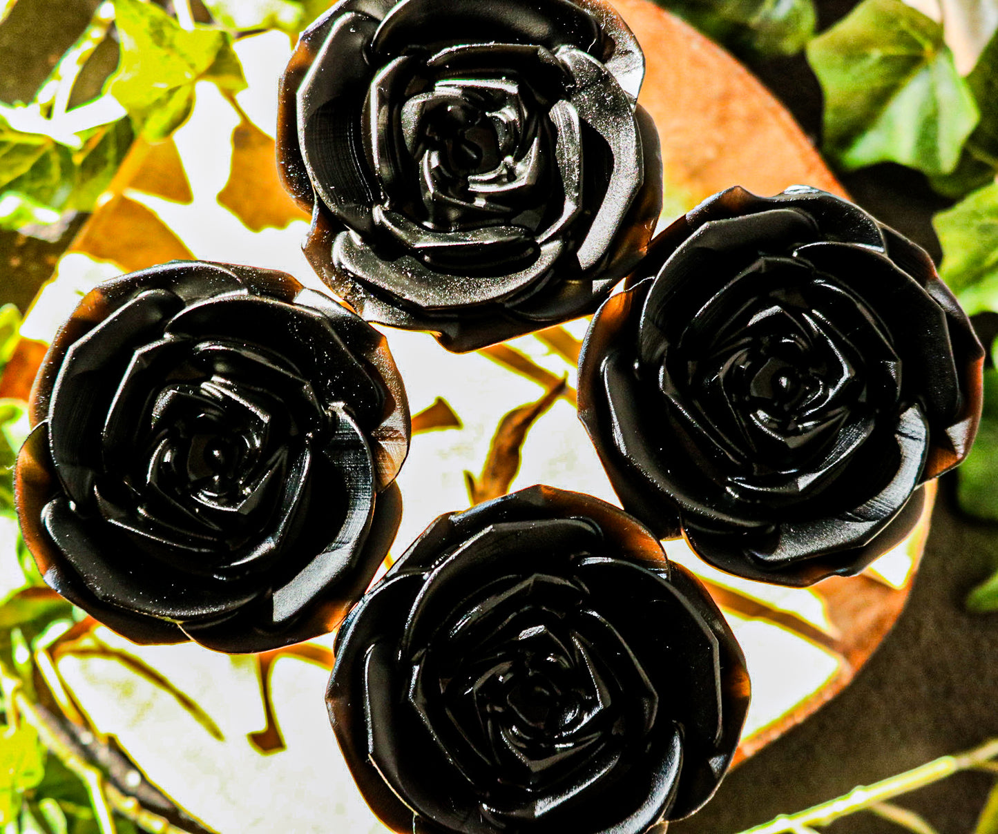 Black obsidian rose
