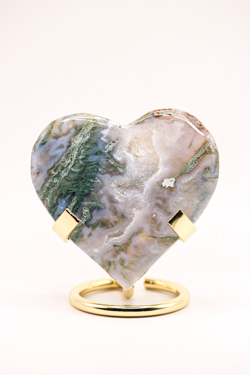Moss agate heart