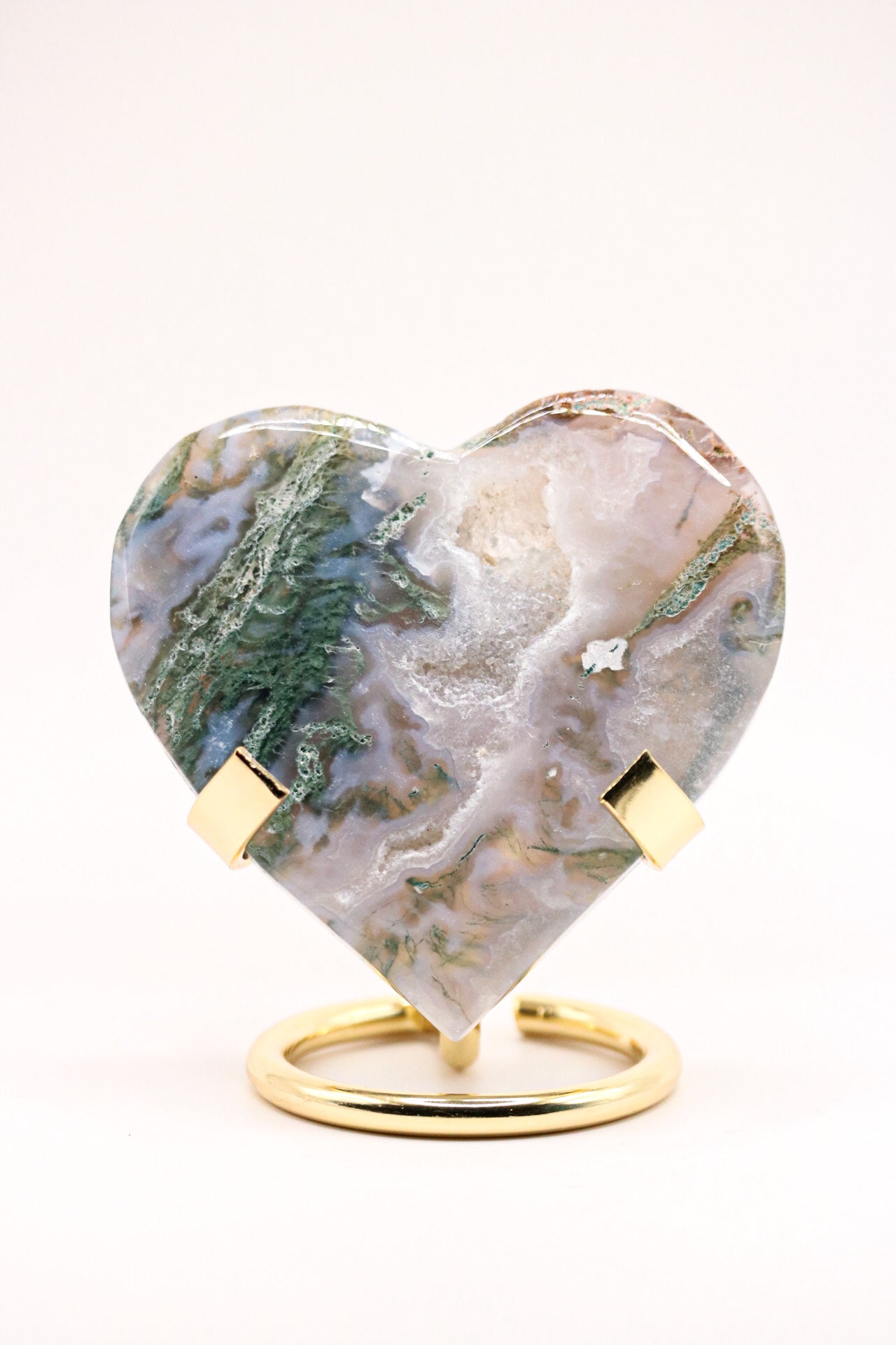 Moss agate heart