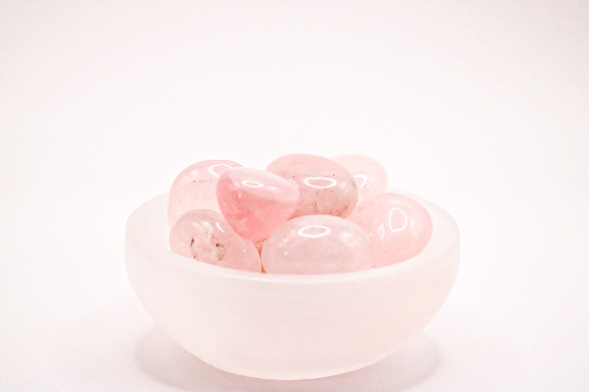 Rose quartz tumbles