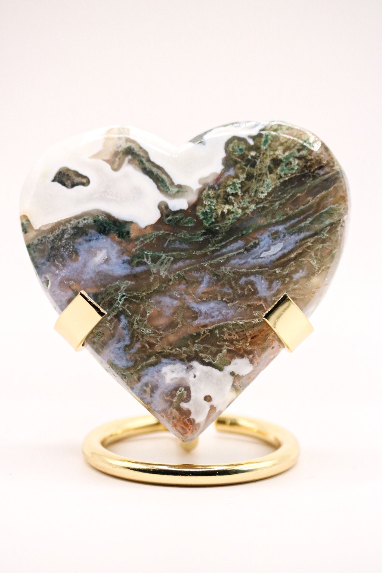 Moss agate heart