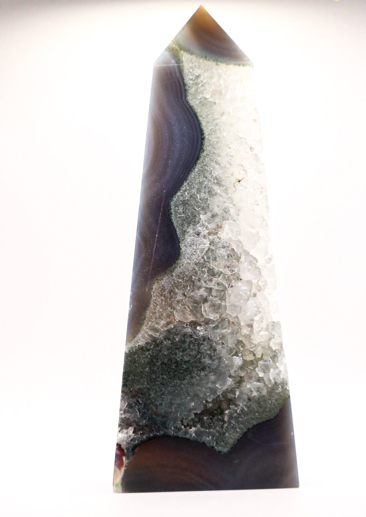 Druzy agate tower