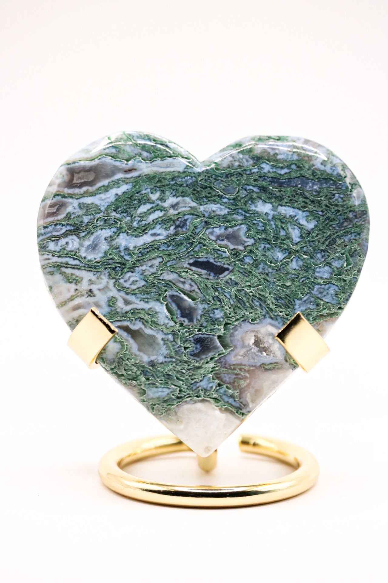 Moss agate heart