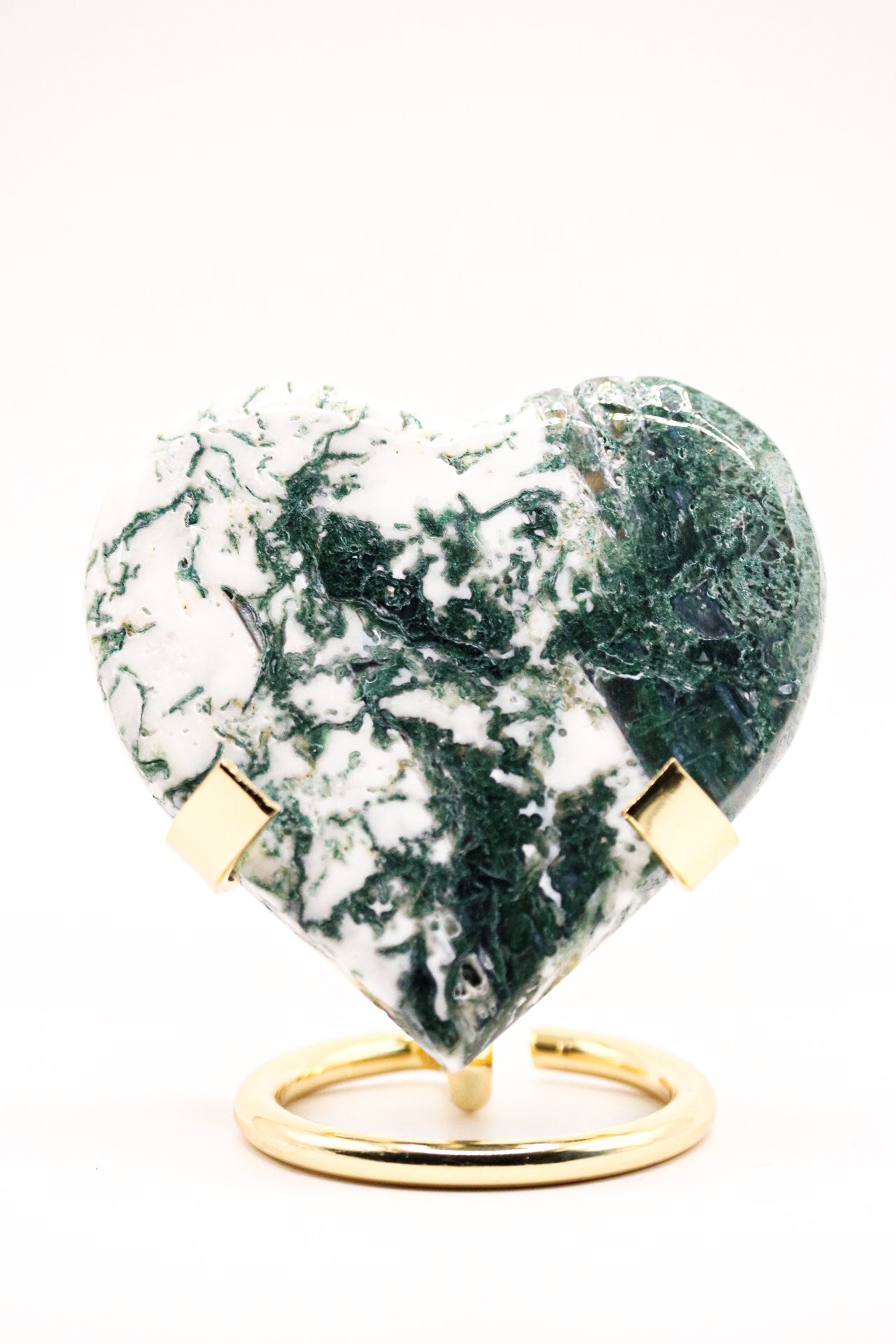Moss agate heart