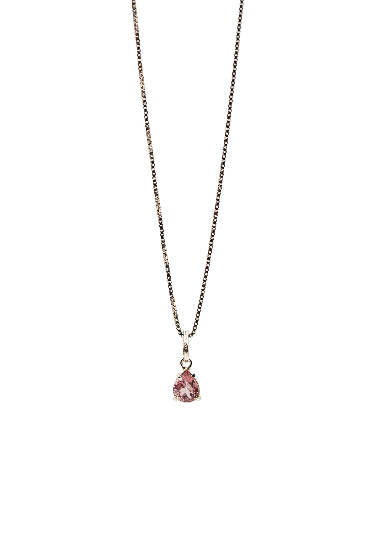 Pink tourmaline pendant - Sterling silver