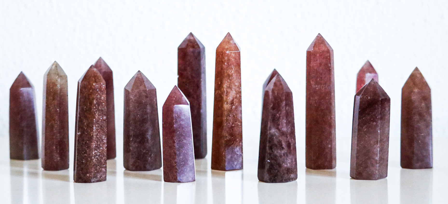 Strawberry quartz towers