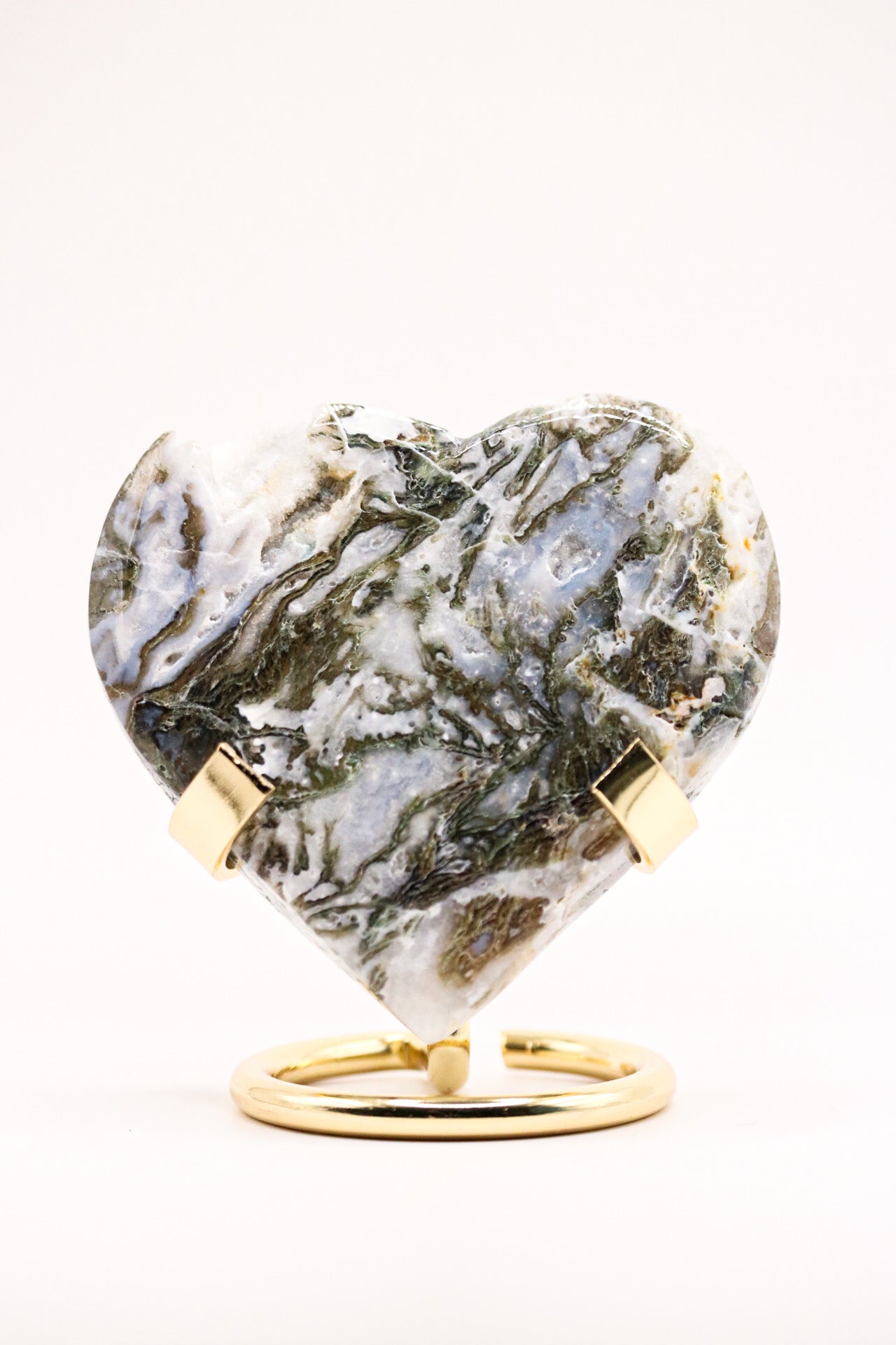 Moss agate heart