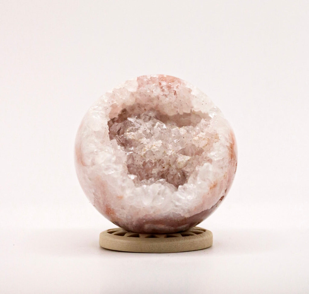 Pink flower agate sphere 5