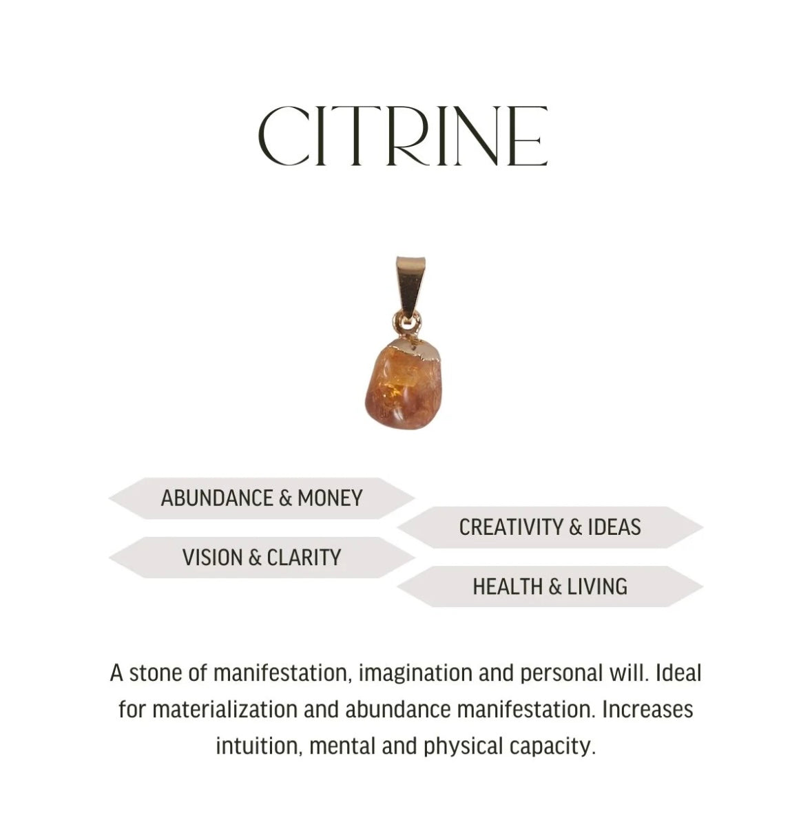 Mini pendant citrine - gold plated