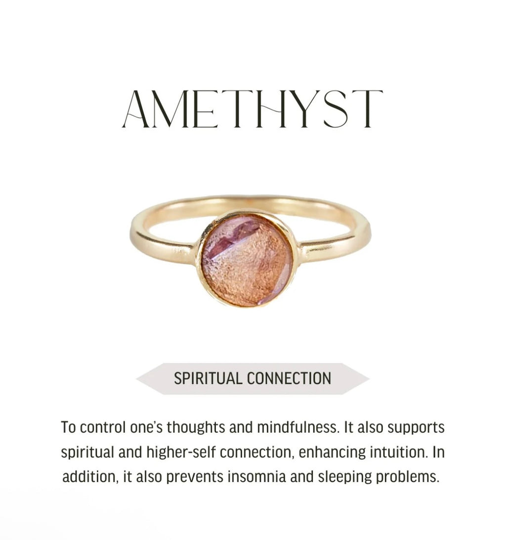 Amethyst - Briolette ring - Gold plated