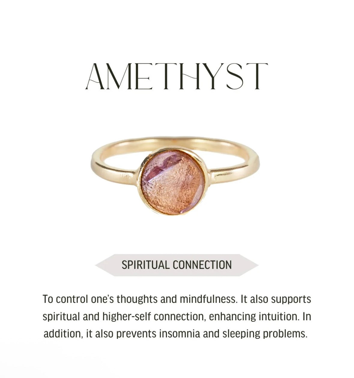 Amethyst - Briolette ring - Gold plated
