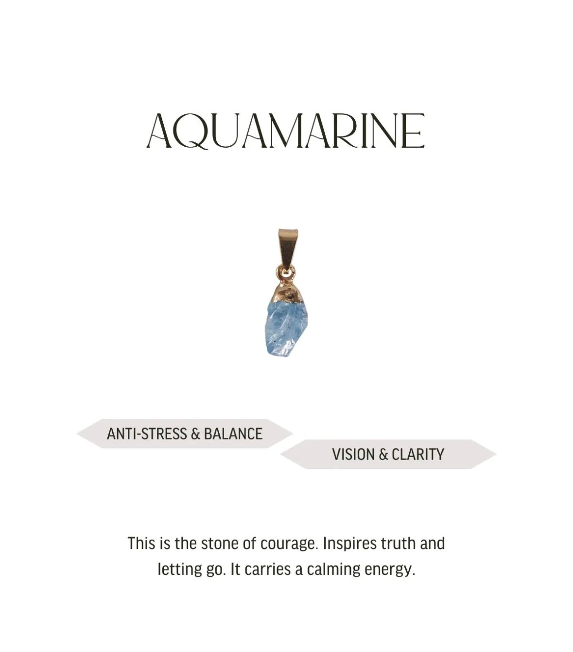 Mini pendant Aquamarine - Gold plated