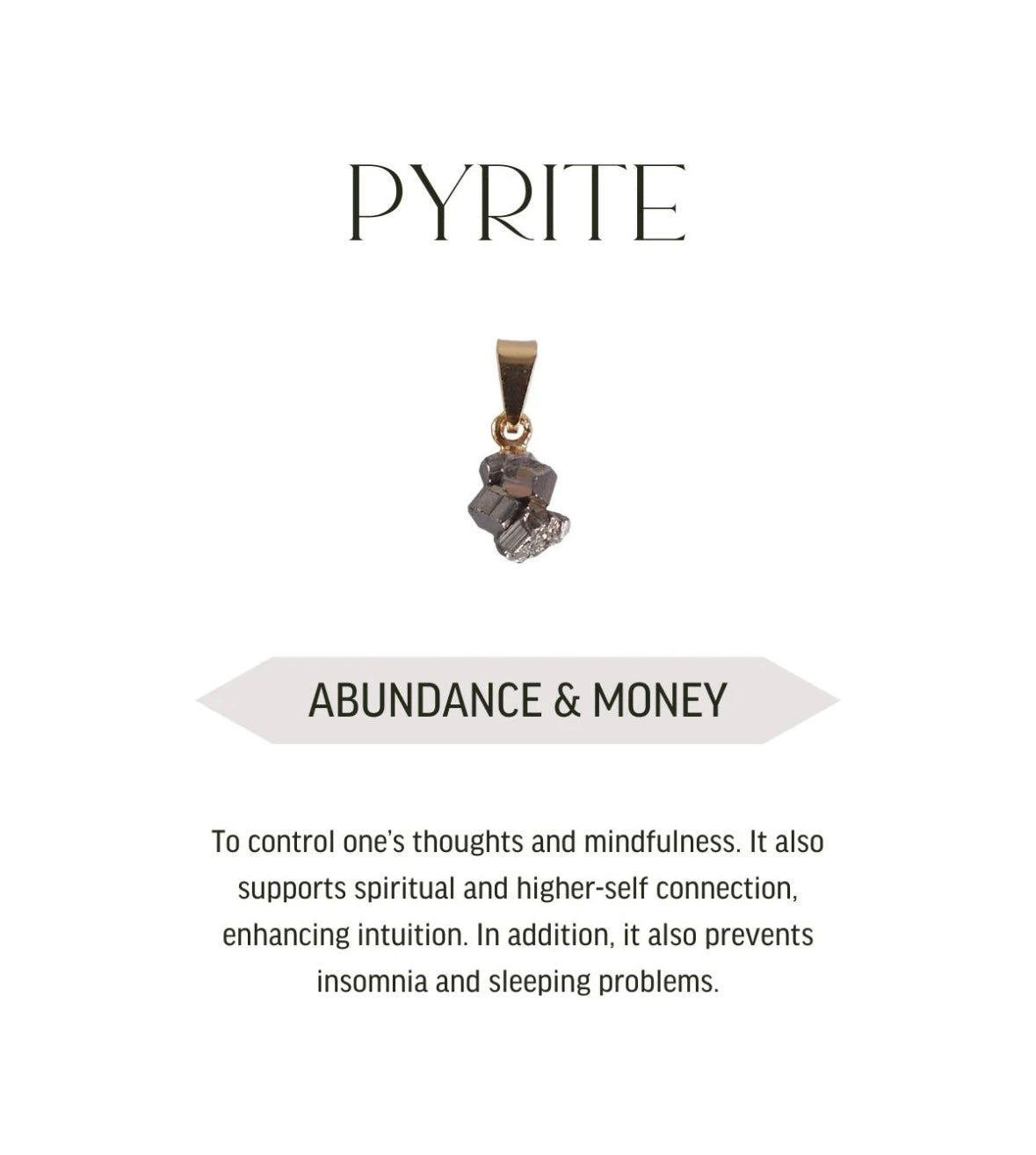 Mini pendant Pyrite - Gold plated