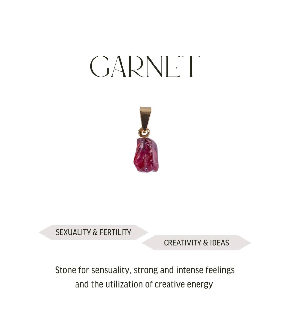 Mini pendant Garnet - Gold plated