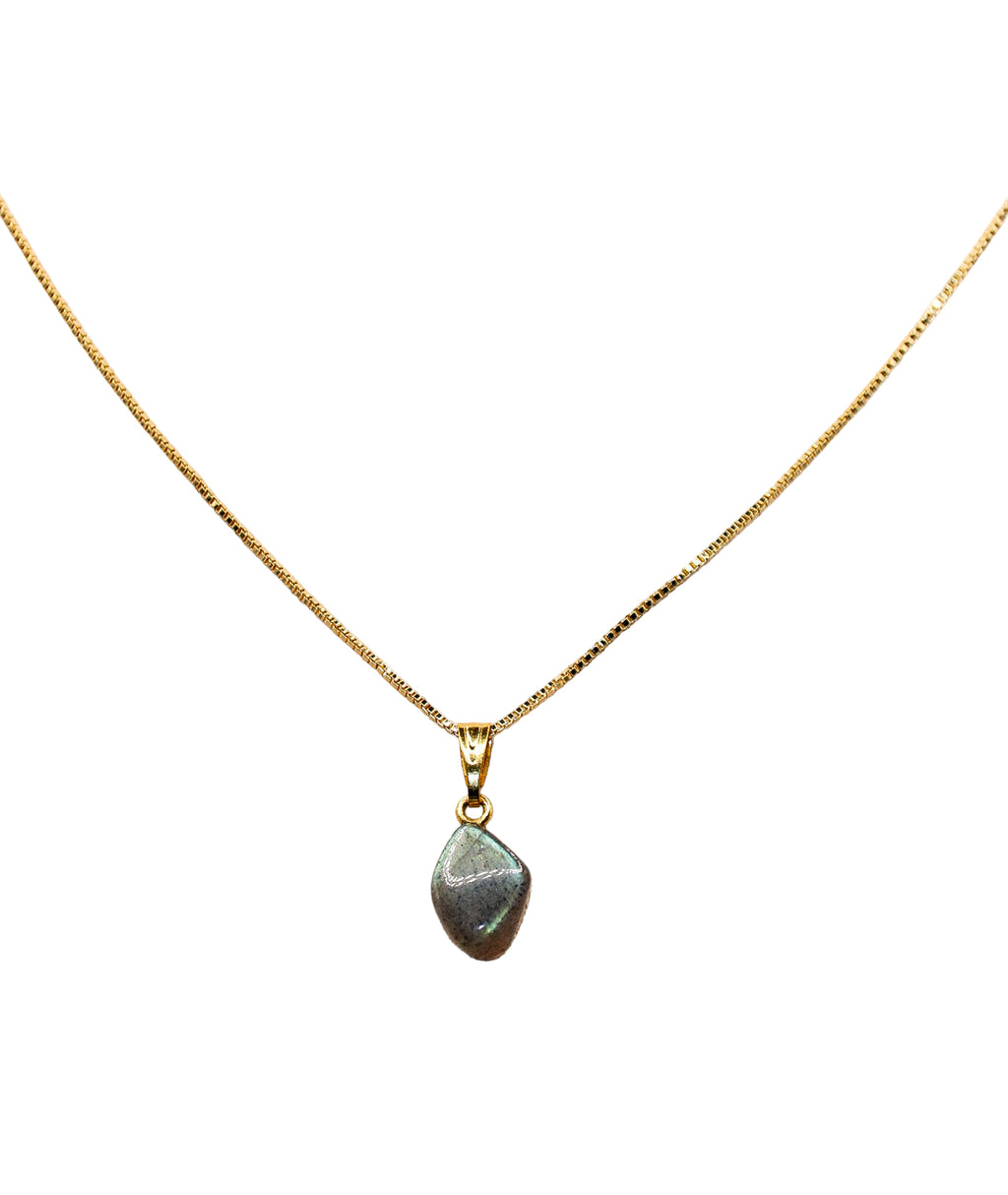 Mini pendant Labradorite - Gold plated