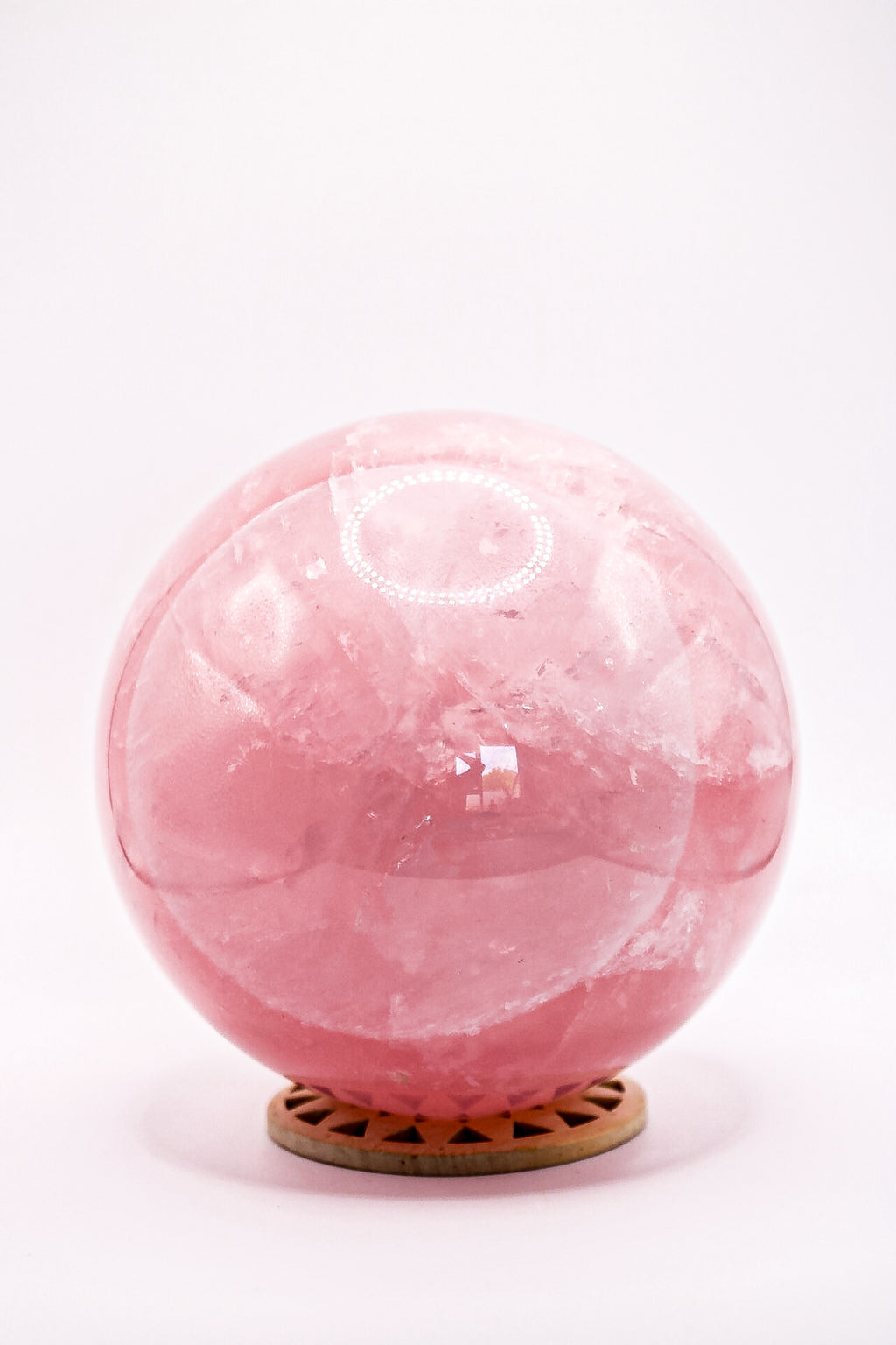 Natuurlijke rozenkwarts sphere gepolijst